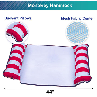 Aqua 4-in-1 Monterey Hammock Pool Float & Water Hammocks – 2-3-4 Multipacks – Multiple Colors/Styles – for Adults and Kids Floating