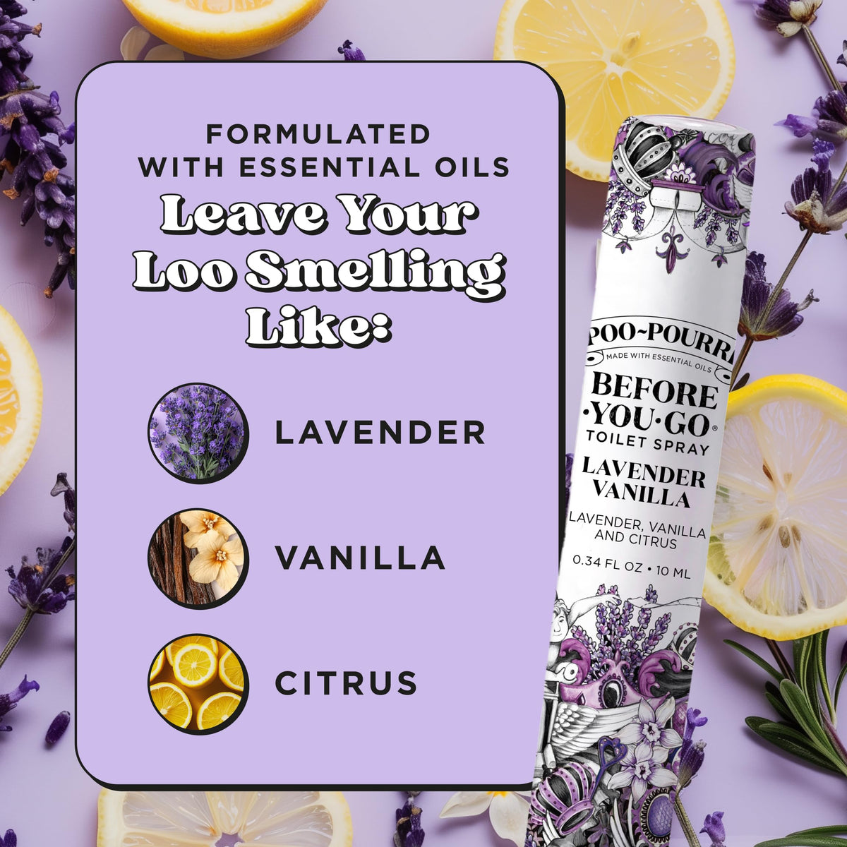 Poo-Pourri Before-You-Go Toilet Spray, Lavender Vanilla, 2 Fl Oz