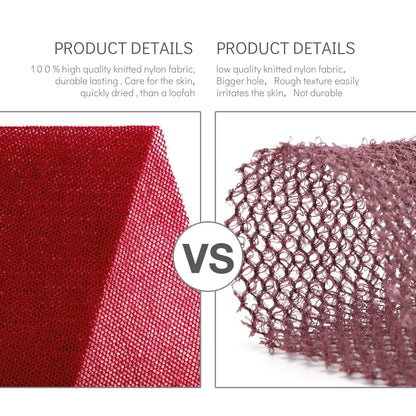 UJFQBH 3 Pieces African Bath Sponge African Net Long Net Bath Sponge Exfoliating Shower Body Scrubber Back Scrubber Skin Smoother,Great for Daily Use (Pink,Yellow,Purple)