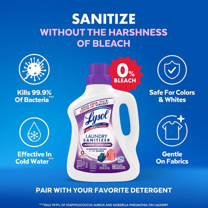Lysol Laundry Sanitizer Liquid, Detergent Additive, Lavender, 90oz