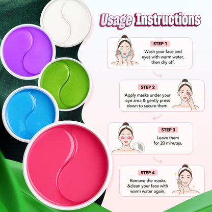 24K Gold Under Eye Patches - 60 Pack for Puffy Eyes, Dark Circles, Bags & Wrinkles with Collagen & Hyaluronic Acid - Eye Care Pads for Daily Skincare (Gold)