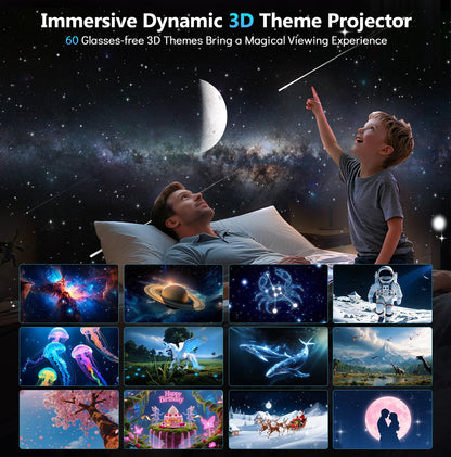 Rossetta 3D Projector with 60 Scenes, Galaxy Star Projector for Room Decor