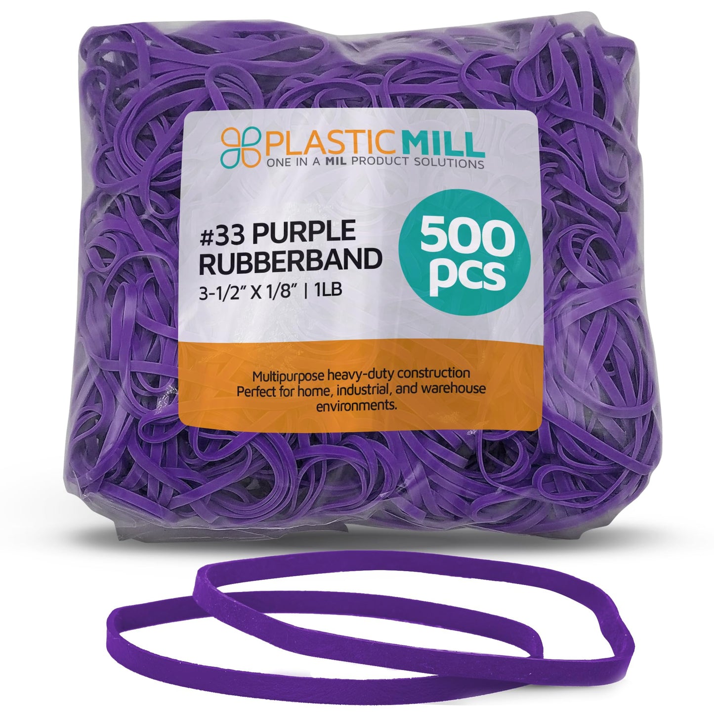 PlasticMill Rubber Bands - #33 Size - Red Rubberbands - 1LB/500 Count