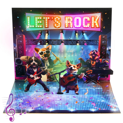 MZD8391 Pop Up Birthday Card with Music, Light, Firework For Men Women