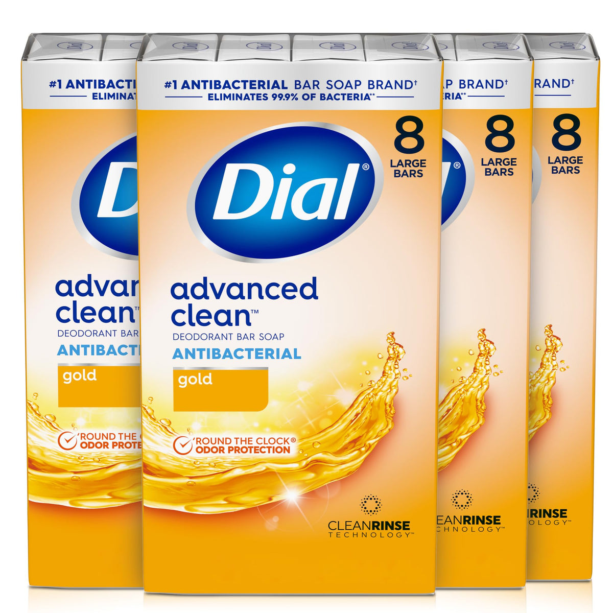 Dial Antibacterial Bar Soap, Calm & Soothe Lavender & Jasmine Deodorant Bar, 4oz (8 Bars)