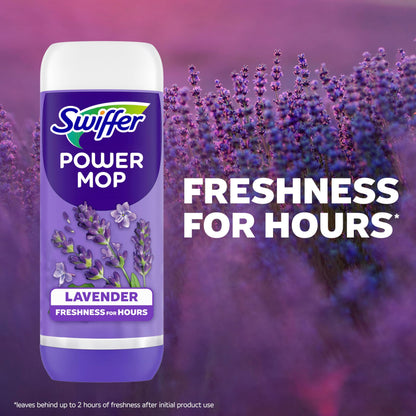 Swiffer Power Mop Refill Solution, Floor Cleaner for Mopping Tile, Vinyl, Laminate, Wood in Home, Bathroom, Kitchen, All Purpose Multi-Surface Solution for Floor Cleaning, Lavender Scent, 50.6oz