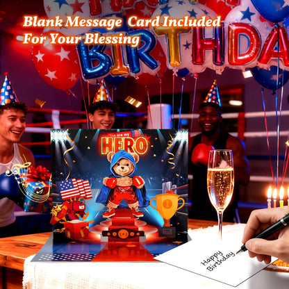 MZD8391 Pop Up Birthday Card with Music, Light, Firework For Men Women