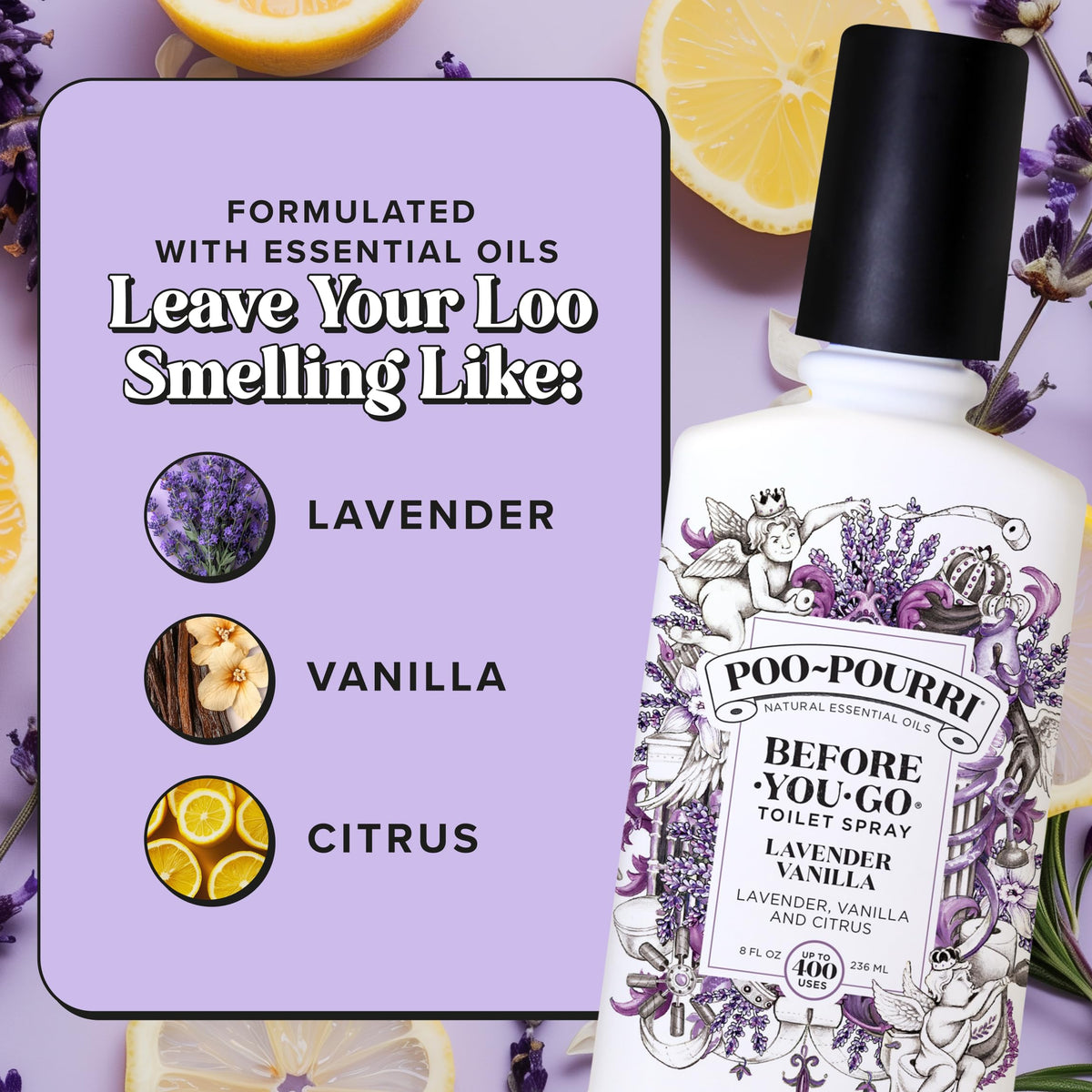 Poo-Pourri Before-You-Go Toilet Spray, Lavender Vanilla, 2 Fl Oz