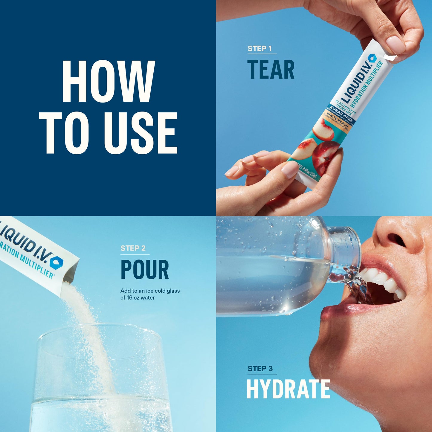 Liquid I.V. Sugar-Free Hydration Multiplier - Lemon Lime – Hydration Powder Packets | Electrolyte Drink Mix | Easy Open Single-Serving Stick | Non-GMO | 14 Sticks