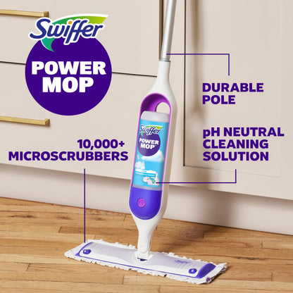 Swiffer Power Mop Refill Solution, Floor Cleaner for Mopping Tile, Vinyl, Laminate, Wood in Home, Bathroom, Kitchen, All Purpose Multi-Surface Solution for Floor Cleaning, Lavender Scent, 50.6oz
