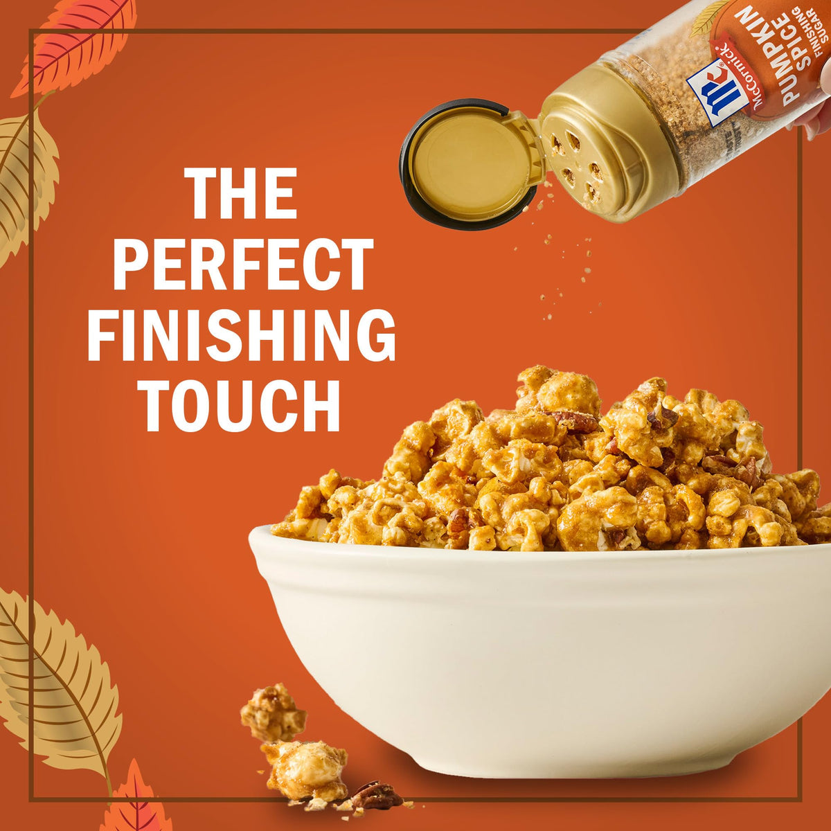 McCormick Finishing Sugar, Pumpkin Spice, Limited Edition, Sweet Blend of Warm Pumpkin Spices, The Perfect Finish for Cookies, Muffins, Pancakes, Bread, and More, 3.66 oz