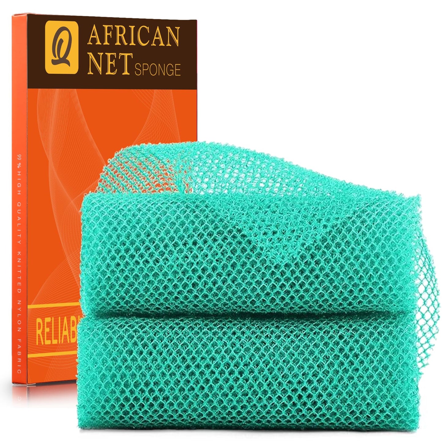 UJFQBH 3 Pieces African Bath Sponge African Net Long Net Bath Sponge Exfoliating Shower Body Scrubber Back Scrubber Skin Smoother,Great for Daily Use (Pink,Yellow,Purple)