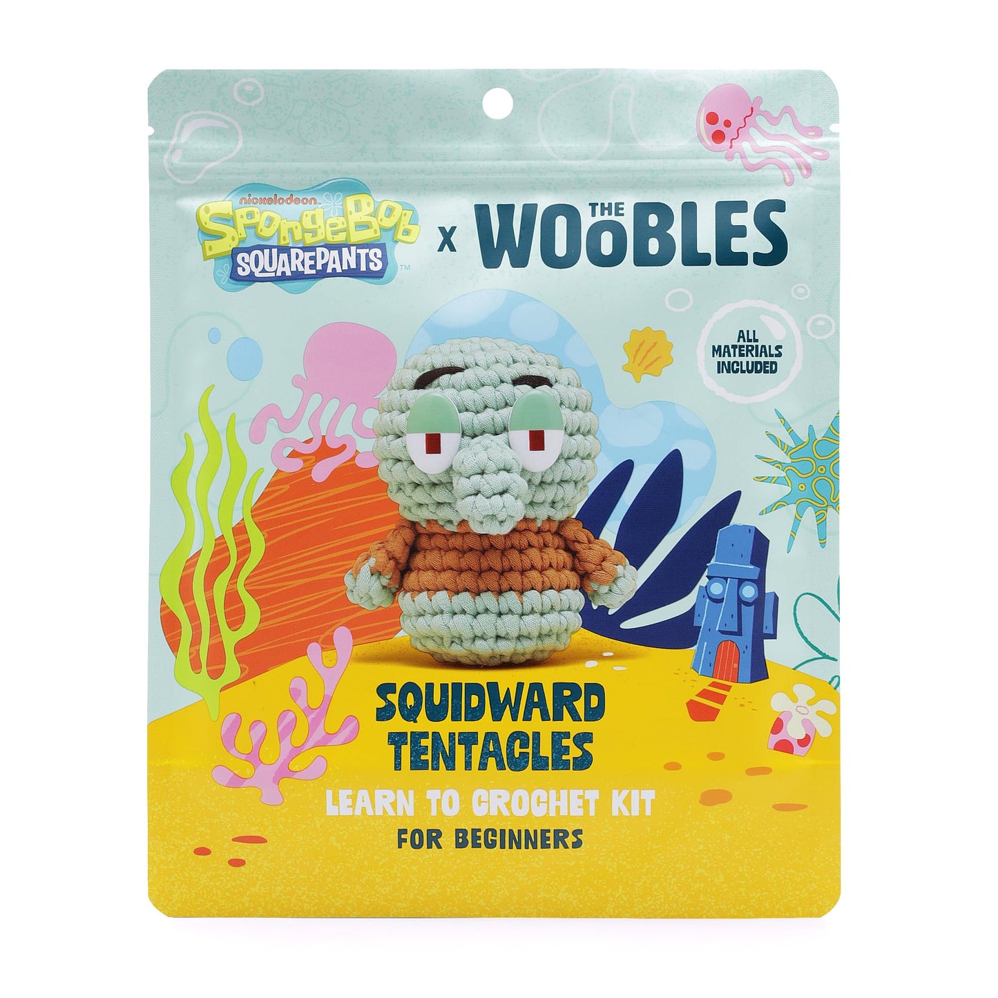 The Woobles Crochet Kit for Beginners – Spongebob Squarepants Craft Kit with Easy Peasy Yarn for Adults & Young Crafters, As Seen On Shark Tank, Step by Step Video Tutorials (Gary The Snail)