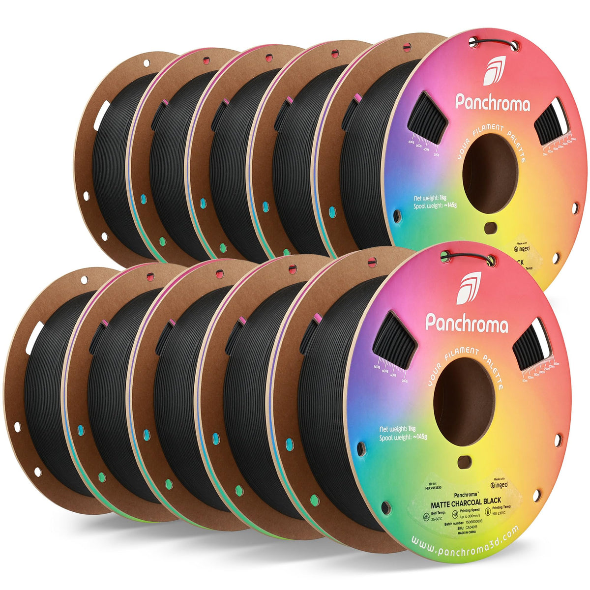 Polymaker Panchroma Matte PLA Filament 1.75mm, 1kg, Charcoal Black