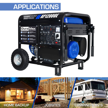 DuroMax XP13000EH 13,000-Watt Dual Fuel Portable Generator - Gas & Propane, Electric Start, Whole Home Backup Power, Transfer Switch Ready, RV & Emergency Ready