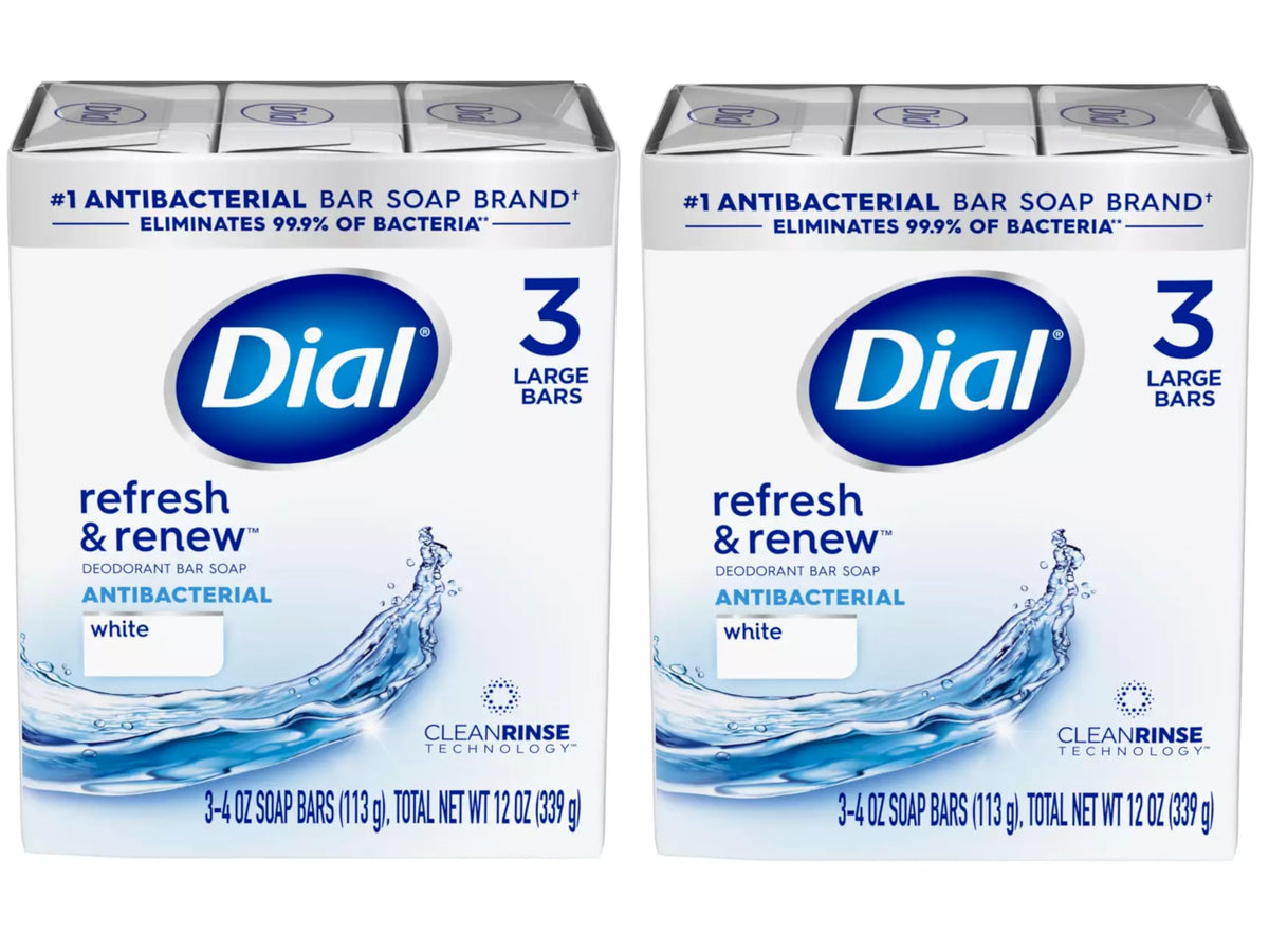 Dial Antibacterial Bar Soap, Calm & Soothe Lavender & Jasmine Deodorant Bar, 4oz (8 Bars)