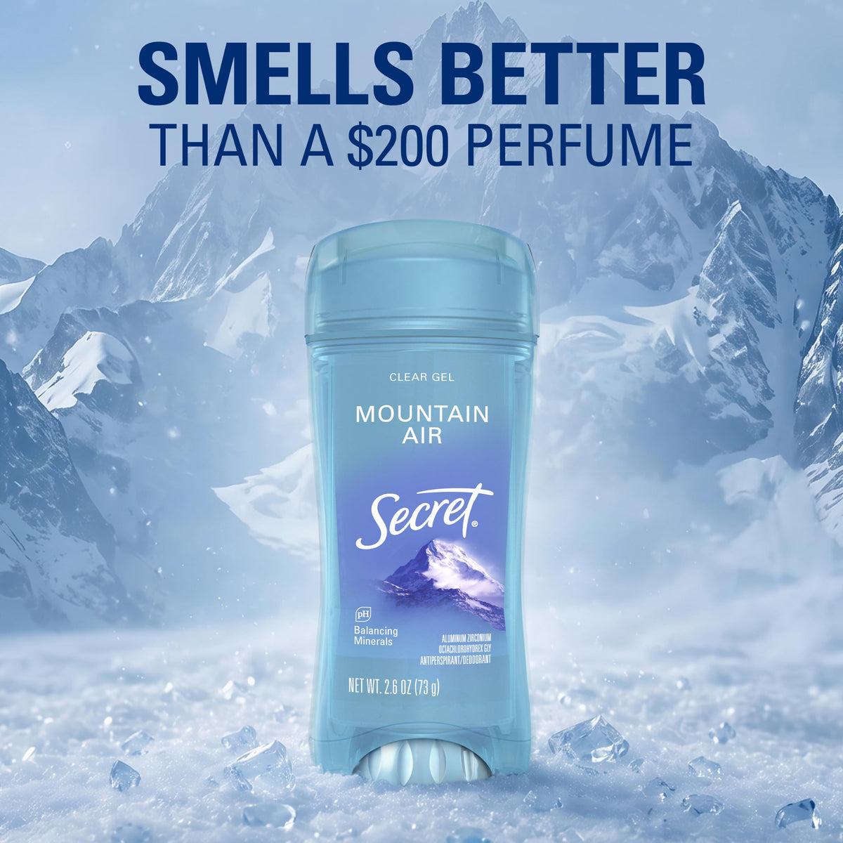 Secret Fresh Antiperspirant Deodorant for Women, 72hr Breathable Sweat & Odor Protection, Instant Freshness & Gentle, PH Balancing Minerals, Clear Gel, Relaxing Lavender Scent, 2.6 oz