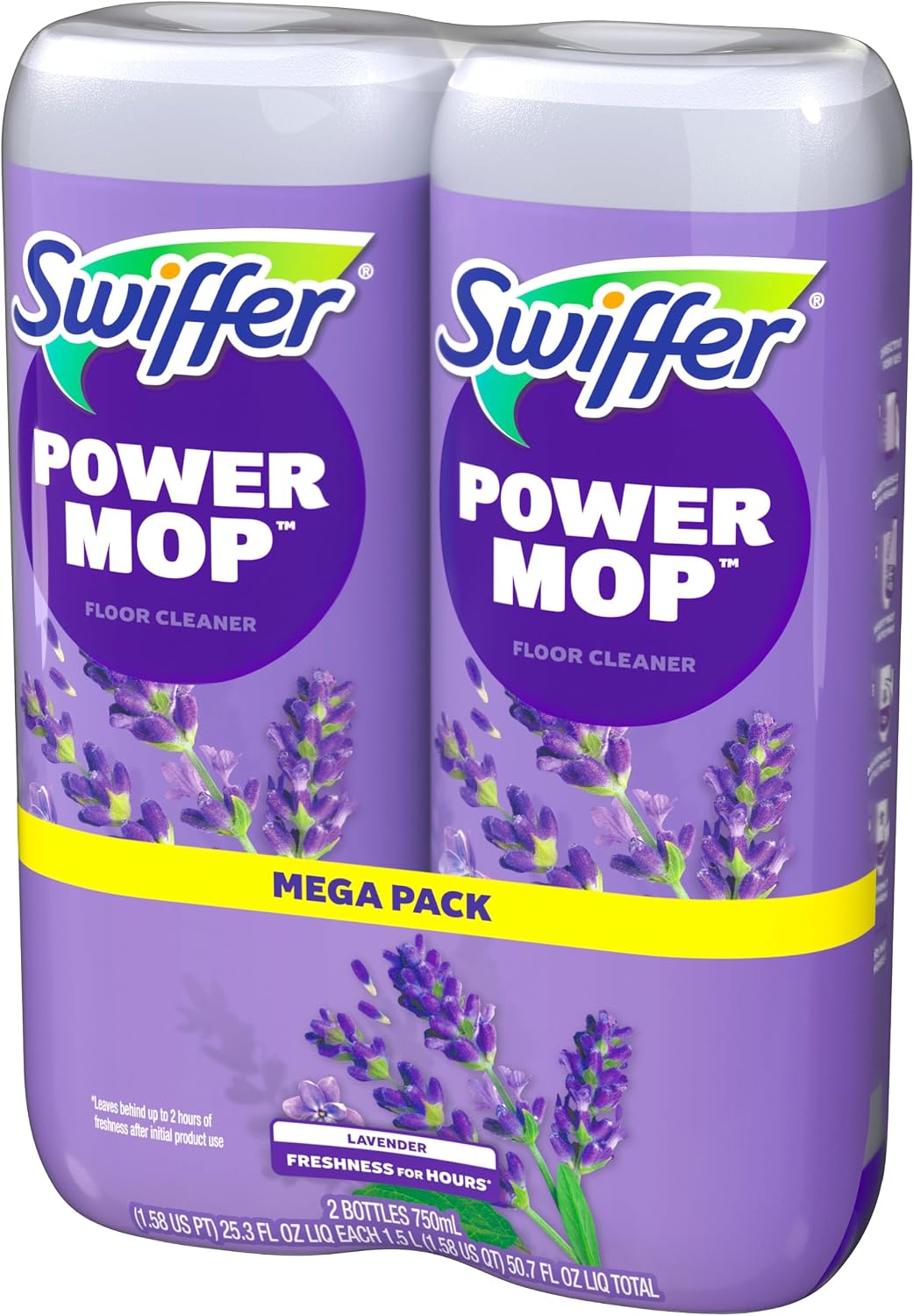 Swiffer Power Mop Refill Solution, Floor Cleaner for Mopping Tile, Vinyl, Laminate, Wood in Home, Bathroom, Kitchen, All Purpose Multi-Surface Solution for Floor Cleaning, Lavender Scent, 50.6oz
