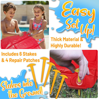 stargo 18 x 5 ft - Slip and Slide, Water Slides for Kids - Backyard waterslide for Kids, Outdoor Fun Summer Water Toys, Water Activities for Kid and Adults for Backyard Fun, Ages 4-8, 5, 6, 7, 8-12 +