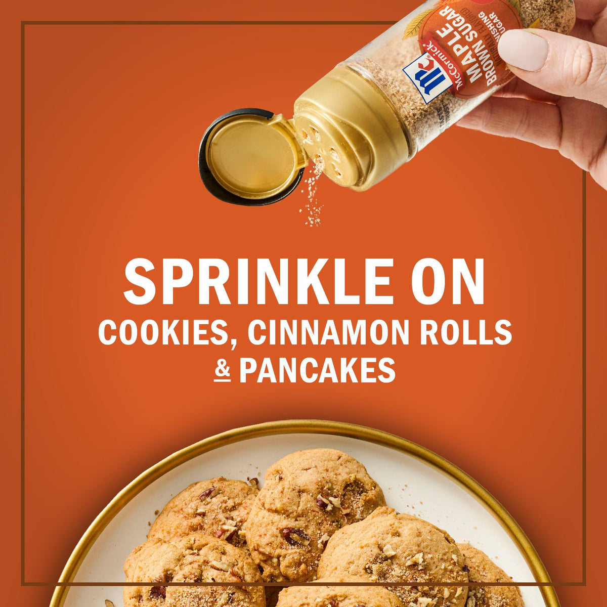 McCormick Finishing Sugar, Pumpkin Spice, Limited Edition, Sweet Blend of Warm Pumpkin Spices, The Perfect Finish for Cookies, Muffins, Pancakes, Bread, and More, 3.66 oz