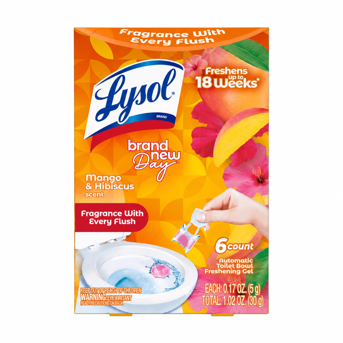 Lysol Click Gel Toilet Bowl Cleaner, Gel Stamp, Lavender, 6 Count