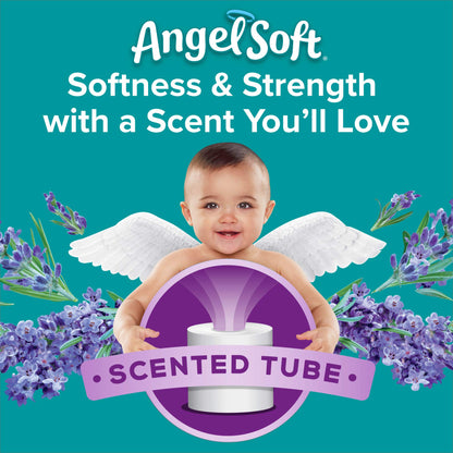 Angel Soft Toilet Paper, Fresh Lavender Scented Tube, 8 Mega Rolls, 2-Ply