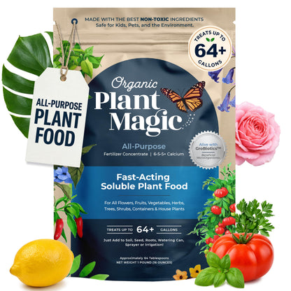 Organic Plant Magic Fertilizer & Plant Food for House Plants & Garden 1/2lb