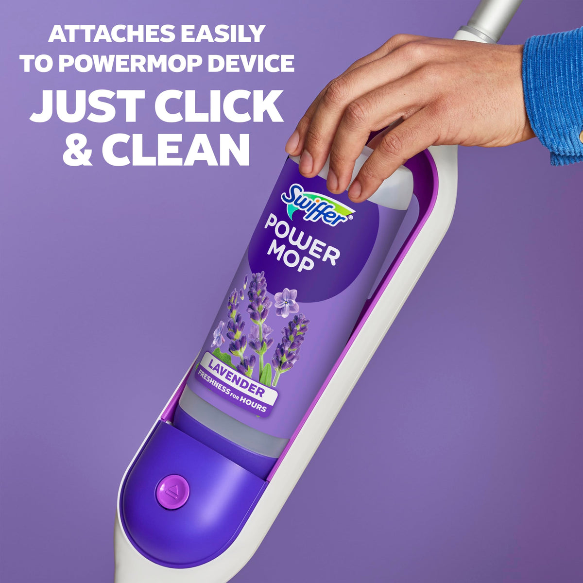Swiffer Power Mop Refill Solution, Floor Cleaner for Mopping Tile, Vinyl, Laminate, Wood in Home, Bathroom, Kitchen, All Purpose Multi-Surface Solution for Floor Cleaning, Lavender Scent, 50.6oz