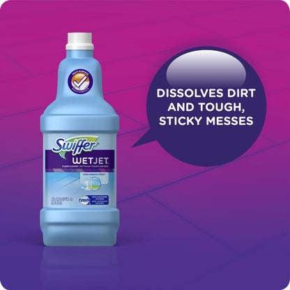 Swiffer WetJet Multi-Purpose Floor Cleaner Solution with Febreze Refill, Hardwood Floor Cleaner, Lavender Scent, 1.25 Liter -42.2 Fl Oz (Pack of 2)