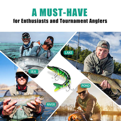 TRUSCEND Easy Catch Swimmax, Magic Noisy Turbulent Wiggling and Vibrating Action for More Bites, Lifelike Fishing Lures for All Species, Swimbait for Relax Family Fishing, Must-Have for Lovely Anglers