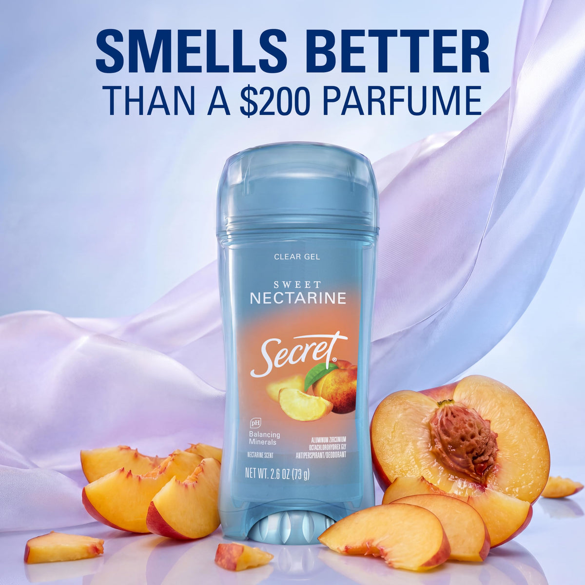 Secret Fresh Antiperspirant Deodorant for Women, 72hr Breathable Sweat & Odor Protection, Instant Freshness & Gentle, PH Balancing Minerals, Clear Gel, Relaxing Lavender Scent, 2.6 oz