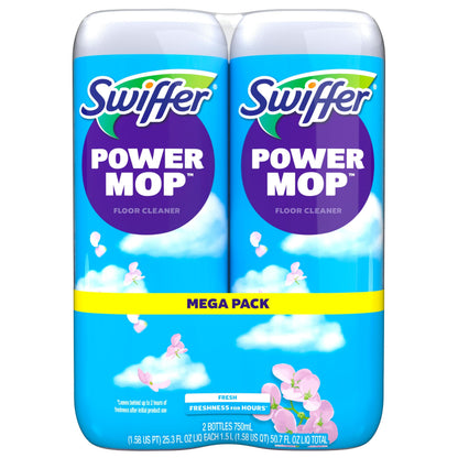 Swiffer Power Mop Refill Solution, Floor Cleaner for Mopping Tile, Vinyl, Laminate, Wood in Home, Bathroom, Kitchen, All Purpose Multi-Surface Solution for Floor Cleaning, Lavender Scent, 50.6oz