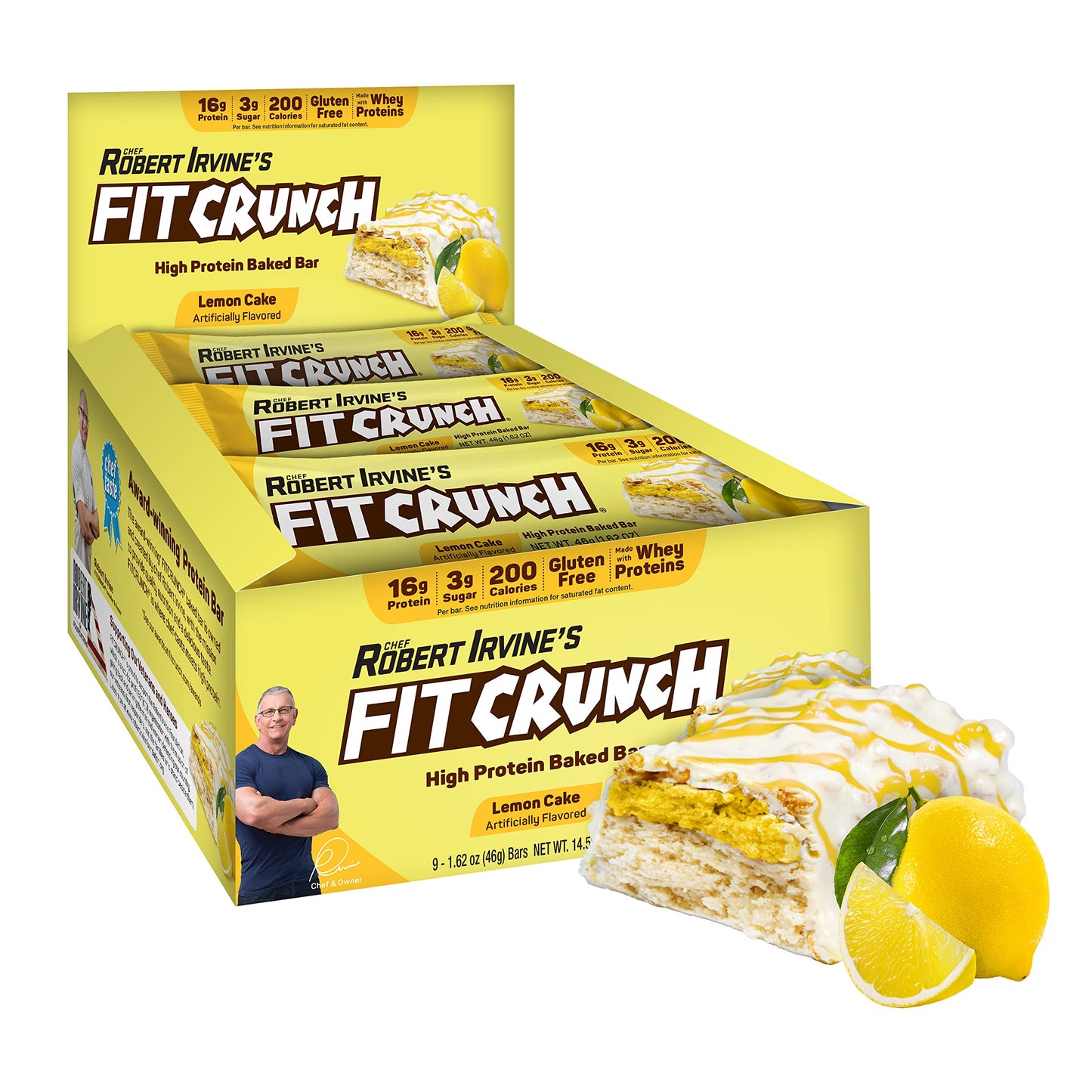 FITCRUNCH Snack Size Protein Bars, 6-Layer Baked Bar, 3g of Sugar, Gluten Free & Soft Cake Core (9 Count, Flavor Lovers)