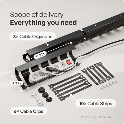 PAMO Cable Management Under Desk, Set of 2 - Black