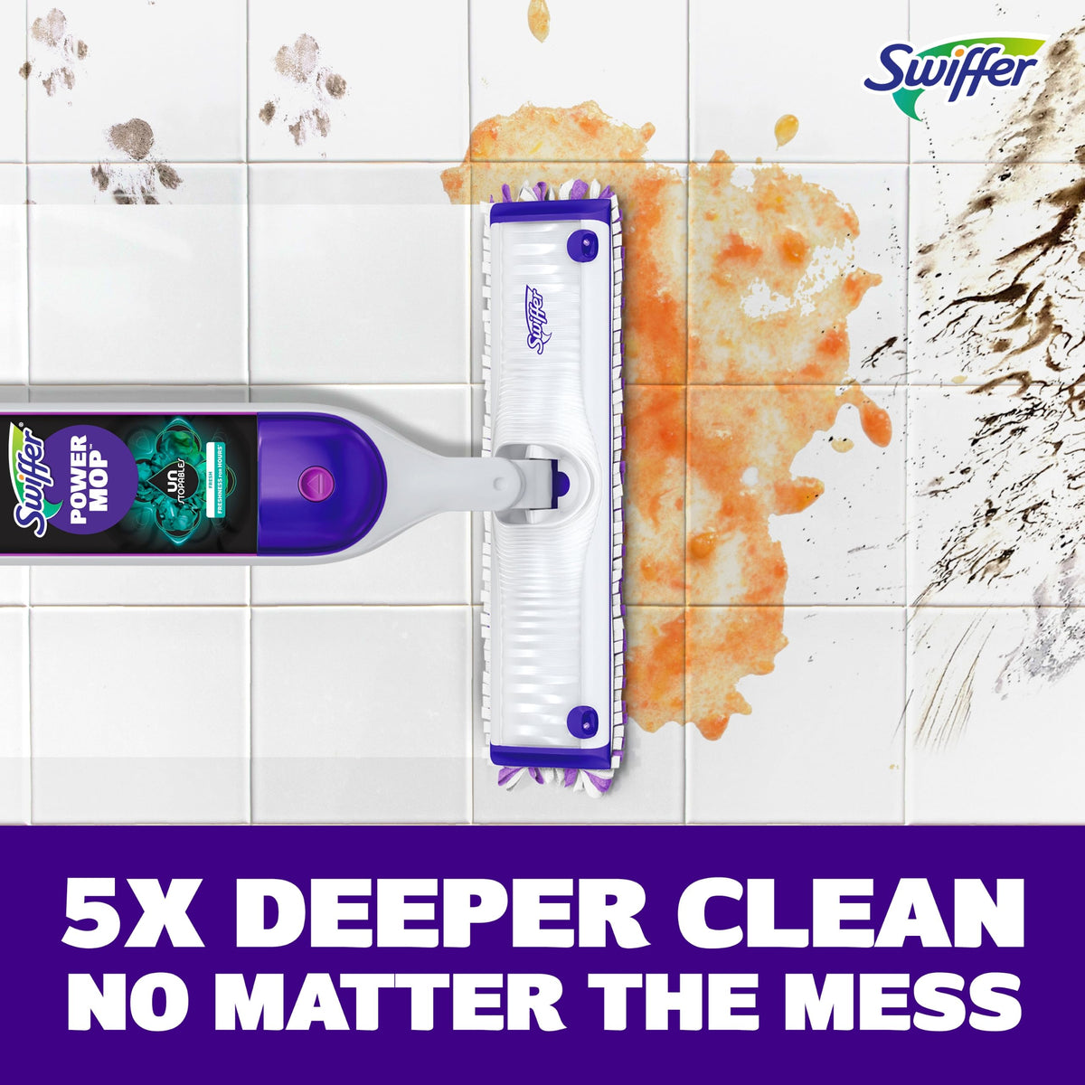 Swiffer Power Mop Refill Solution, Floor Cleaner for Mopping Tile, Vinyl, Laminate, Wood in Home, Bathroom, Kitchen, All Purpose Multi-Surface Solution for Floor Cleaning, Lavender Scent, 50.6oz