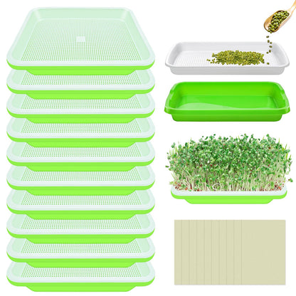 Legigo 8 Pack Seed Sprouter Trays with Lids- Soil-Free Cultivation Germination Tray, BPA Free Micro Greens Growing Trays Seed Sprouting Trays Kit with Germinating Paper for Wheatgrass, Beans and More