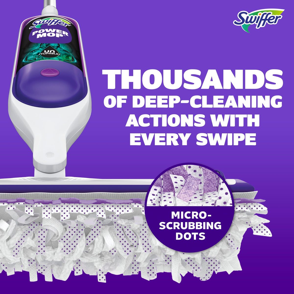 Swiffer Power Mop Refill Solution, Floor Cleaner for Mopping Tile, Vinyl, Laminate, Wood in Home, Bathroom, Kitchen, All Purpose Multi-Surface Solution for Floor Cleaning, Lavender Scent, 50.6oz