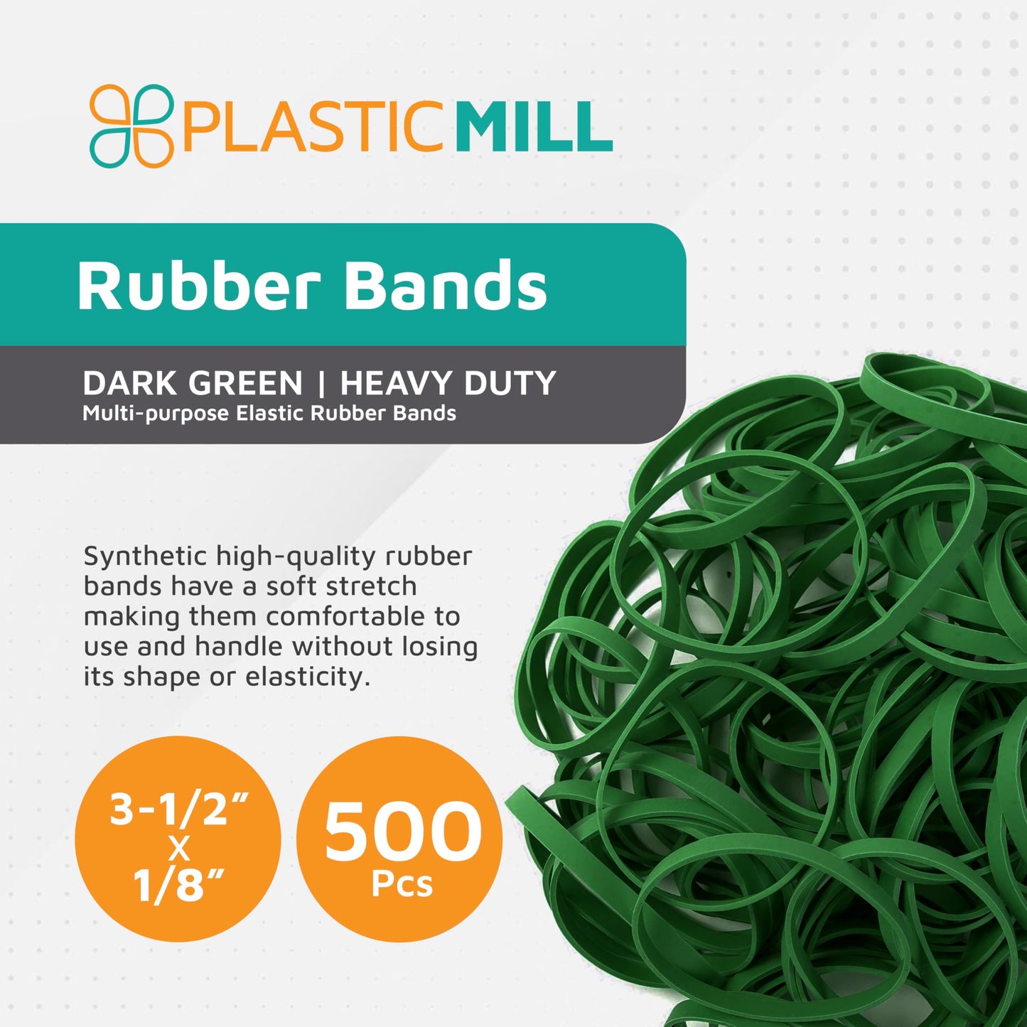 PlasticMill Rubber Bands - #33 Size - Red Rubberbands - 1LB/500 Count