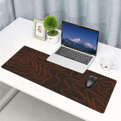 Gaming Mouse Pad, Large Black and Green Line Topographic Mousepad Laptop, Extended Mouse Mat, Long XL Waterproof Keyboard Pads, Big Non-Slip Mousepads for Game Office Home, 31.5 x 11.8 in