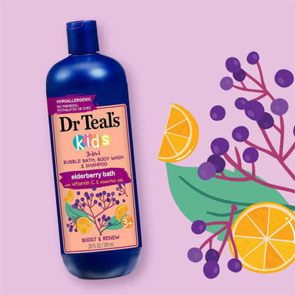 Dr Teal's Kids 3-in-1 Sleep Bubble Bath, Body Wash & Shampoo with Melatonin & Essential Oil, Lavender Scent, 20 fl oz (Pack of 3)