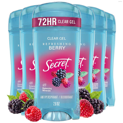 Secret Fresh Antiperspirant Deodorant for Women, 72hr Breathable Sweat & Odor Protection, Instant Freshness & Gentle, PH Balancing Minerals, Clear Gel, Relaxing Lavender Scent, 2.6 oz