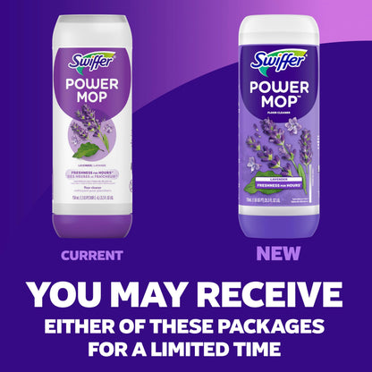 Swiffer Power Mop Refill Solution, Floor Cleaner for Mopping Tile, Vinyl, Laminate, Wood in Home, Bathroom, Kitchen, All Purpose Multi-Surface Solution for Floor Cleaning, Lavender Scent, 50.6oz