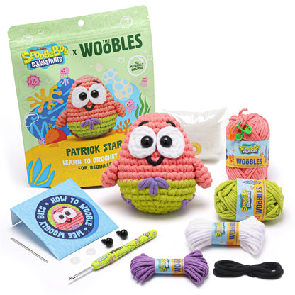 The Woobles Crochet Kit for Beginners – Spongebob Squarepants Craft Kit with Easy Peasy Yarn for Adults & Young Crafters, As Seen On Shark Tank, Step by Step Video Tutorials (Gary The Snail)