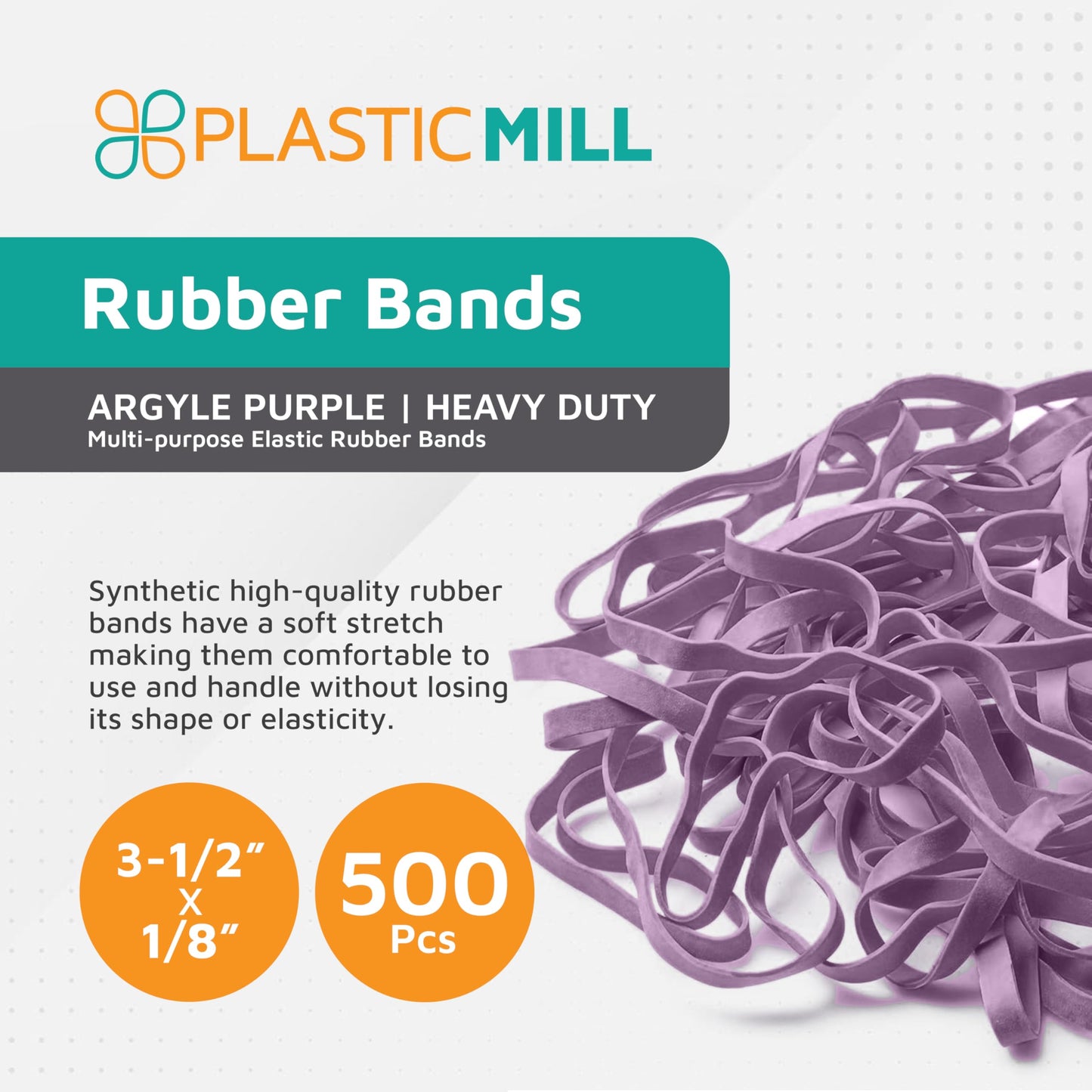PlasticMill Rubber Bands - #33 Size - Red Rubberbands - 1LB/500 Count