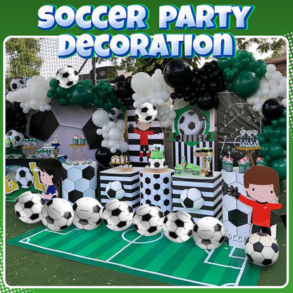 12-Pack Inflatable Soccer Balls 16-inch, Soccer Party Beach Balls Bulk