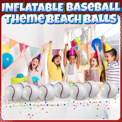 12-Pack Inflatable Soccer Balls 16-inch, Soccer Party Beach Balls Bulk