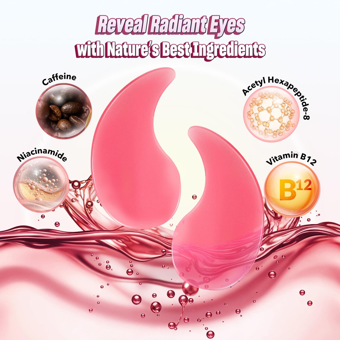 24K Gold Under Eye Patches - 60 Pack for Puffy Eyes, Dark Circles, Bags & Wrinkles with Collagen & Hyaluronic Acid - Eye Care Pads for Daily Skincare (Gold)