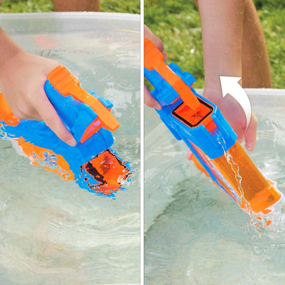 Nerf Super Soaker Flip Fill Water Blaster, 4 Spray Styles, Fast Fill, 30 Fluid Ounce Tank, Water Toys for 6 Year Old Boys & Girls & Up