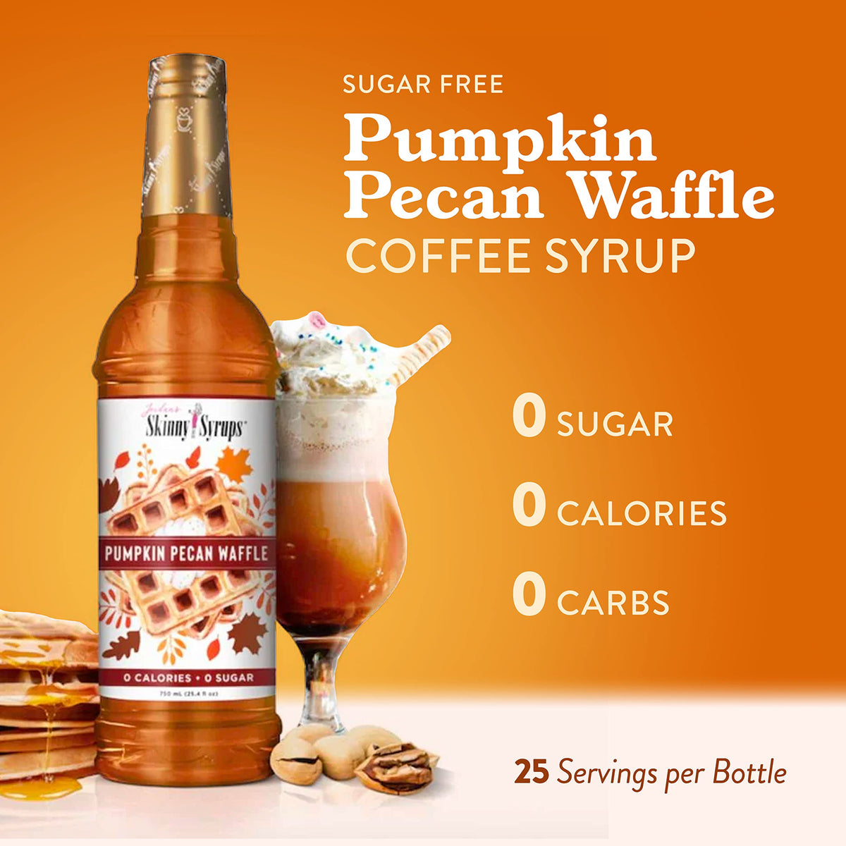 Jordan's Skinny Mixes Pumpkin Caramel Coffee Syrup, 25.4 fl oz