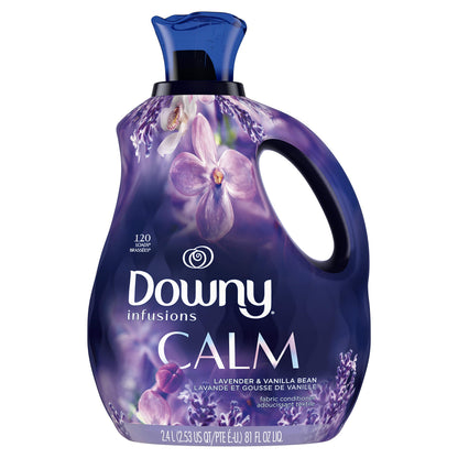 Downy Ultra Soft Fabric Softener Liquid, Calm, Lavender and Vanilla Bean, 56 fl oz, 83 Loads